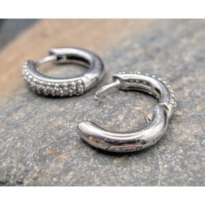 Ti Sento 925 Sterling Silver Huggie Earrings, ½ Round, 4.86g